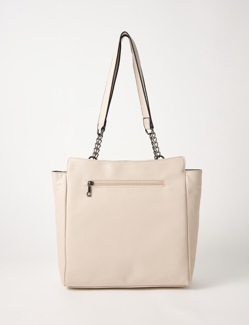 Pronta Moda Chain Detail Tote Bag, Bone product photo View 02 L