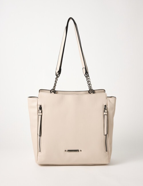 Pronta Moda Chain Detail Tote Bag, Bone product photo View 03 L