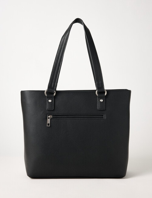 Pronta Moda Stitch Detail Tote Bag, Black product photo View 02 L