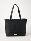 Pronta Moda Stitch Detail Tote Bag, Black product photo View 03 S