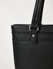 Pronta Moda Stitch Detail Tote Bag, Black product photo View 04 S