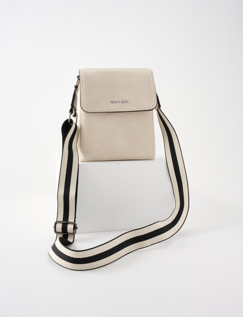 Pronta Moda Multi Comp Crossbody Bag, Bone product photo