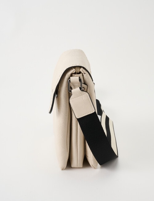 Pronta Moda Multi Comp Crossbody Bag, Bone product photo View 04 L