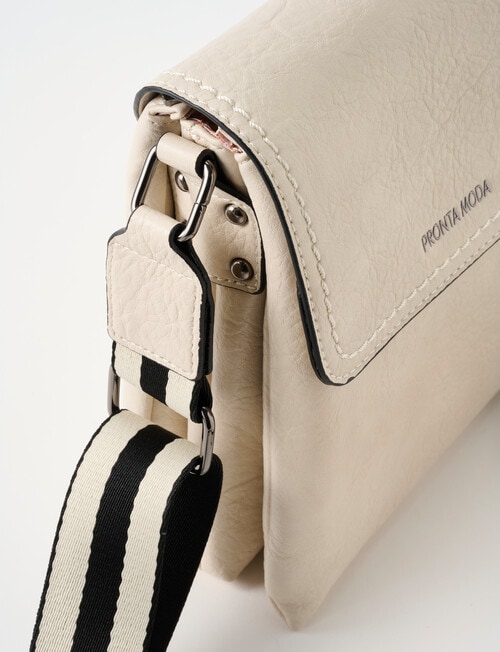 Pronta Moda Multi Comp Crossbody Bag, Bone product photo View 05 L
