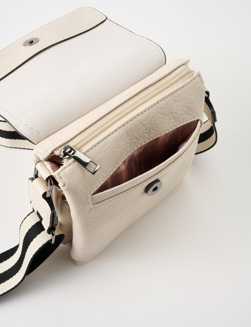 Pronta Moda Multi Comp Crossbody Bag, Bone product photo View 07 L
