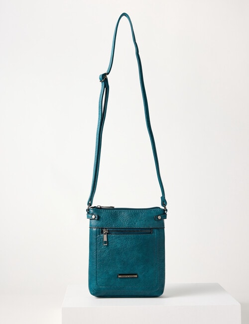 Pronta Moda Rivet Detail Small Crossbody Bag, Blue product photo View 03 L