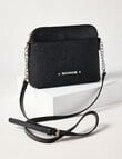 Pronta Moda Paisley Embossed Crossbody Bag, Black product photo