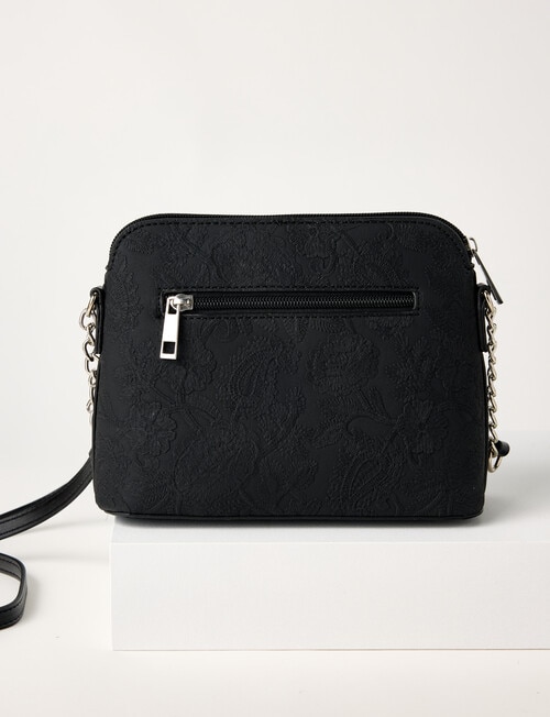 Pronta Moda Paisley Embossed Crossbody Bag, Black product photo View 02 L