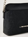 Pronta Moda Paisley Embossed Crossbody Bag, Black product photo View 04 S
