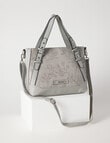 Pronta Moda Floral Embossed Shopper Bag, Grey product photo