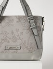 Pronta Moda Floral Embossed Shopper Bag, Grey product photo View 02 S
