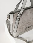 Pronta Moda Floral Embossed Shopper Bag, Grey product photo View 03 S