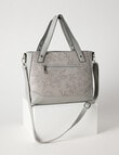 Pronta Moda Floral Embossed Shopper Bag, Grey product photo View 04 S