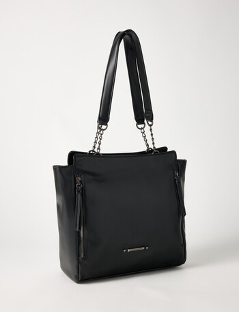 Pronta Moda Chain Detail Tote Bag, Black product photo