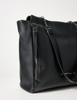 Pronta Moda Chain Detail Tote Bag, Black product photo View 04 S