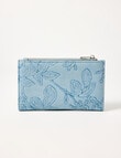 Pronta Moda Floral Embossed Wallet, Blue product photo View 02 S