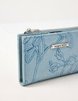 Pronta Moda Floral Embossed Wallet, Blue product photo View 03 S