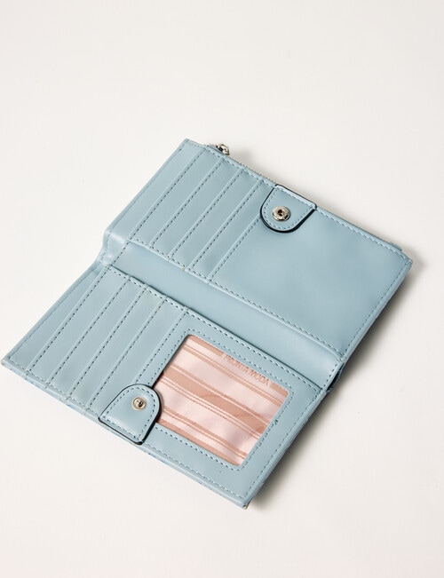 Pronta Moda Floral Embossed Wallet, Blue product photo View 04 L
