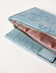 Pronta Moda Floral Embossed Wallet, Blue product photo View 05 S