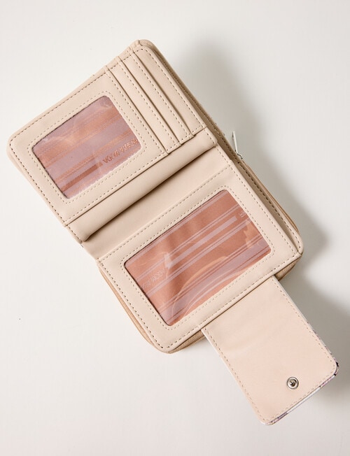 Pronta Moda Floral Tab Wallet, White product photo View 04 L