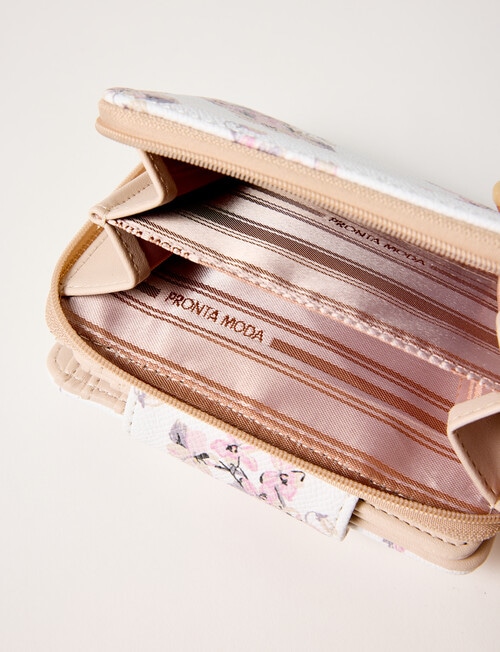 Pronta Moda Floral Tab Wallet, White product photo View 05 L