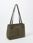 Pronta Moda Stitch Detail Tote Bag, Olive product photo