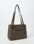Pronta Moda Stitch Detail Tote Bag, Olive product photo View 02 S