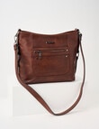 Pronta Moda Stitch Rivet Shopper Bag, Brown product photo