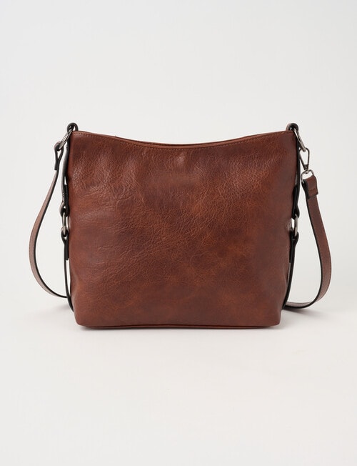 Pronta Moda Stitch Rivet Shopper Bag, Brown product photo View 02 L