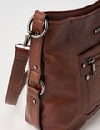 Pronta Moda Stitch Rivet Shopper Bag, Brown product photo View 05 S