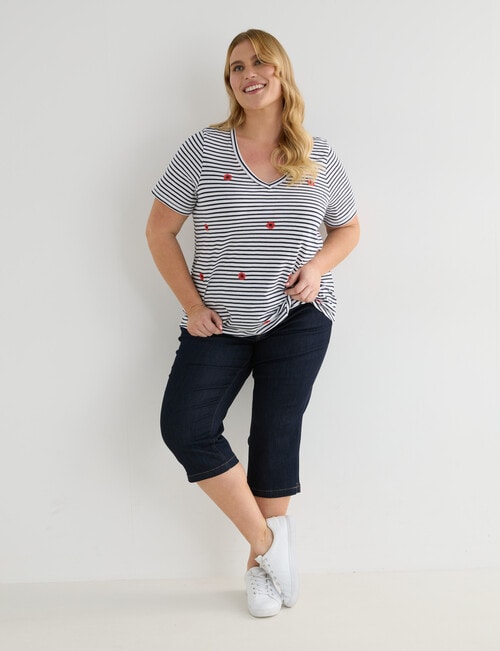 Denim Republic Curve Skinny Crop Pants, Dark Rinse product photo View 03 L