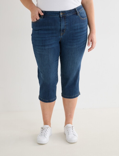 Denim Republic Curve Skinny Crop Pants, Mid Wash product photo