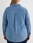 Denim Republic Curve Denim Shirt, Chambray product photo View 02 S