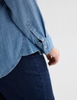 Denim Republic Curve Denim Shirt, Chambray product photo View 07 S