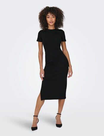 ONLY Belfast Short Sleeve Midi Dress, Black product photo
