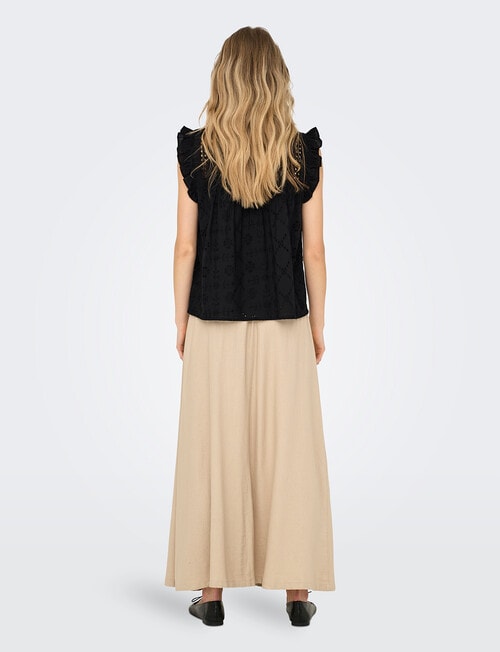 ONLY Reva Cotton Embroidered Top, Black product photo View 02 L