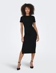 ONLY Belfast Short Sleeve Midi Dress, Black product photo