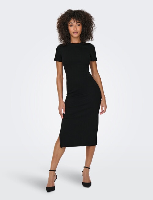 ONLY Belfast Short Sleeve Midi Dress, Black product photo