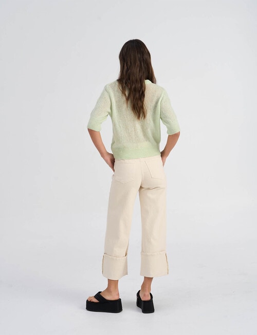 ONLY Kristy Short Sleeve Knit Top, Sap Green product photo View 02 L