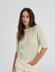 ONLY Kristy Short Sleeve Knit Top, Sap Green product photo View 05 S