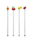 Porto Fruit Swizzle Sticks, Set of 4, Fruit product photo