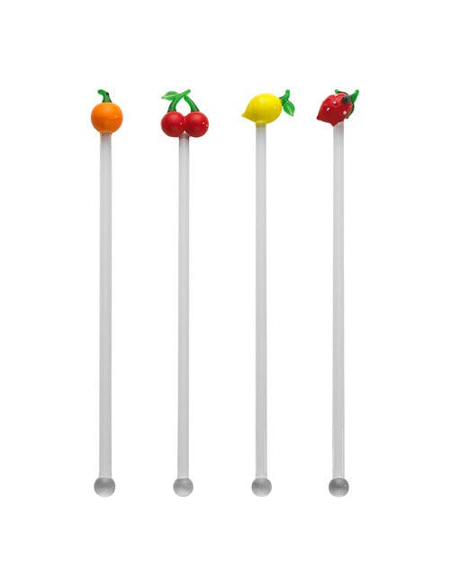 Porto Fruit Swizzle Sticks, Set of 4, Fruit product photo