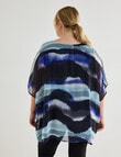 Studio Curve Collection Blurred Lines Chiffon Overlay Tunic, Blue product photo View 02 S