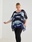 Studio Curve Collection Blurred Lines Chiffon Overlay Tunic, Blue product photo View 03 S