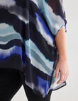 Studio Curve Collection Blurred Lines Chiffon Overlay Tunic, Blue product photo View 06 S