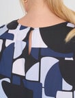 Studio Curve Graphic Print Shell Top, product photo View 05 S