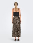 ONLY Chigo Leopard Print Ankle Satin Skirt, Light Taupe product photo View 02 S