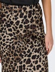 ONLY Chigo Leopard Print Ankle Satin Skirt, Light Taupe product photo View 03 S