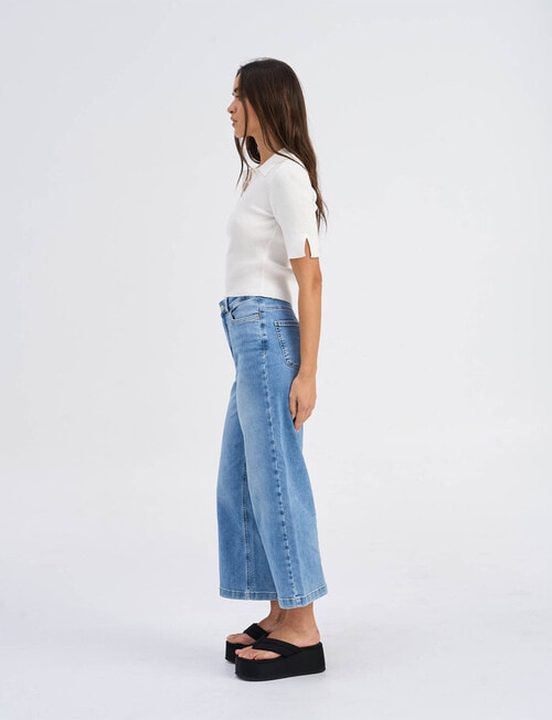 ONLY Electra Short Sleeve Rib Polo Top, Cloud Dancer product photo View 04 L