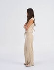 ONLY Caro Linen Blend Pant, Oxford Tan product photo View 04 S